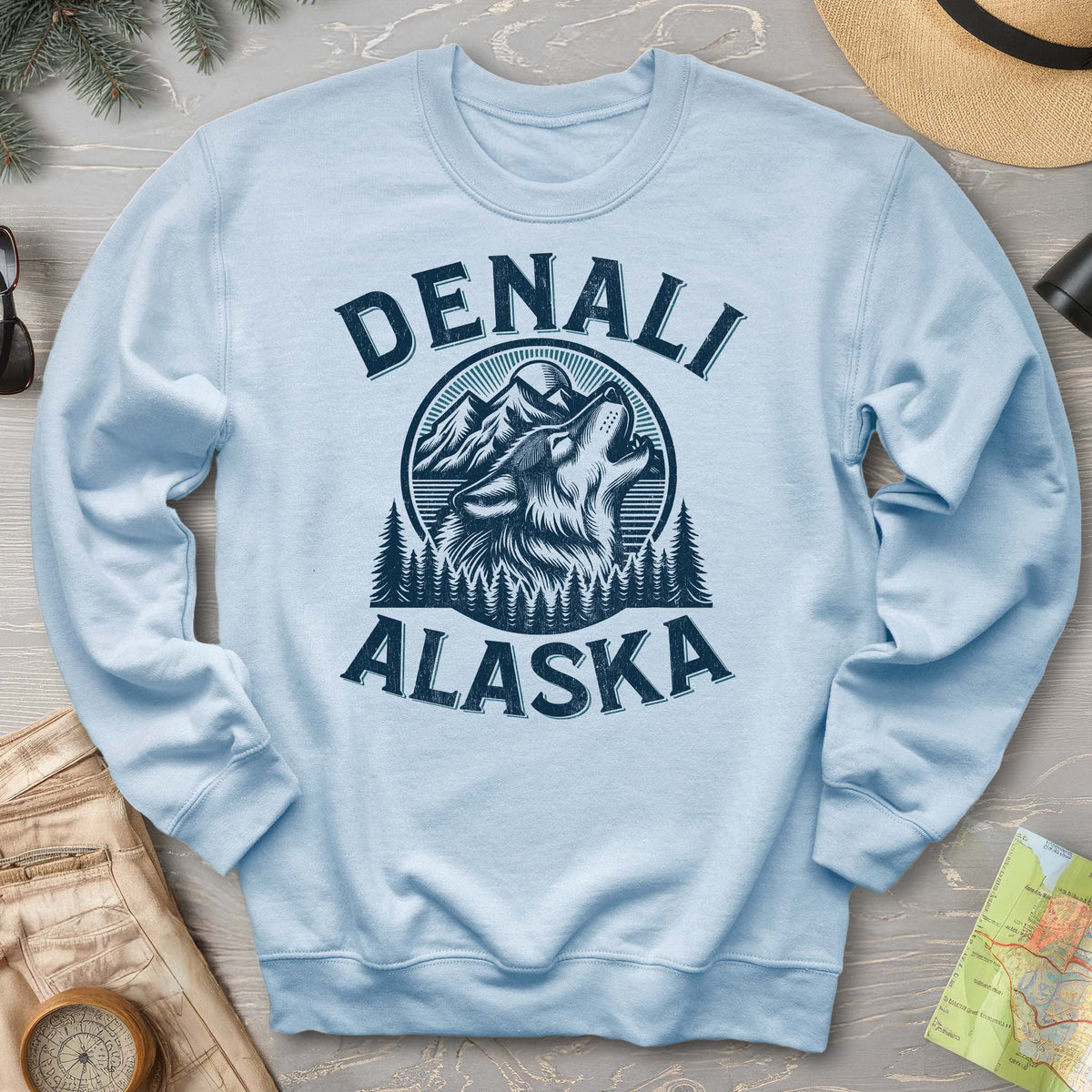 Denali National Park "Vintage Wolf" Sweatshirt