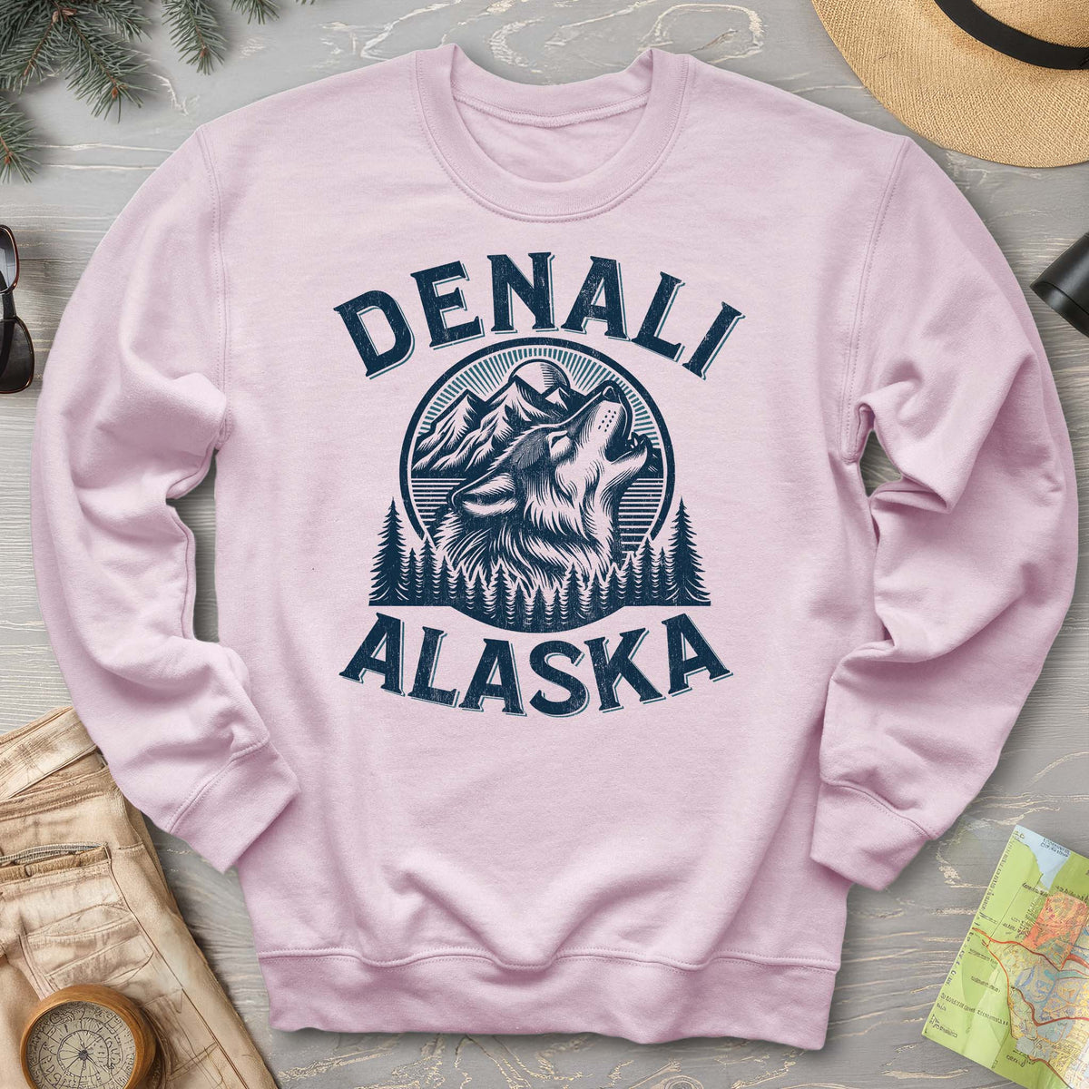 Denali National Park "Vintage Wolf" Sweatshirt