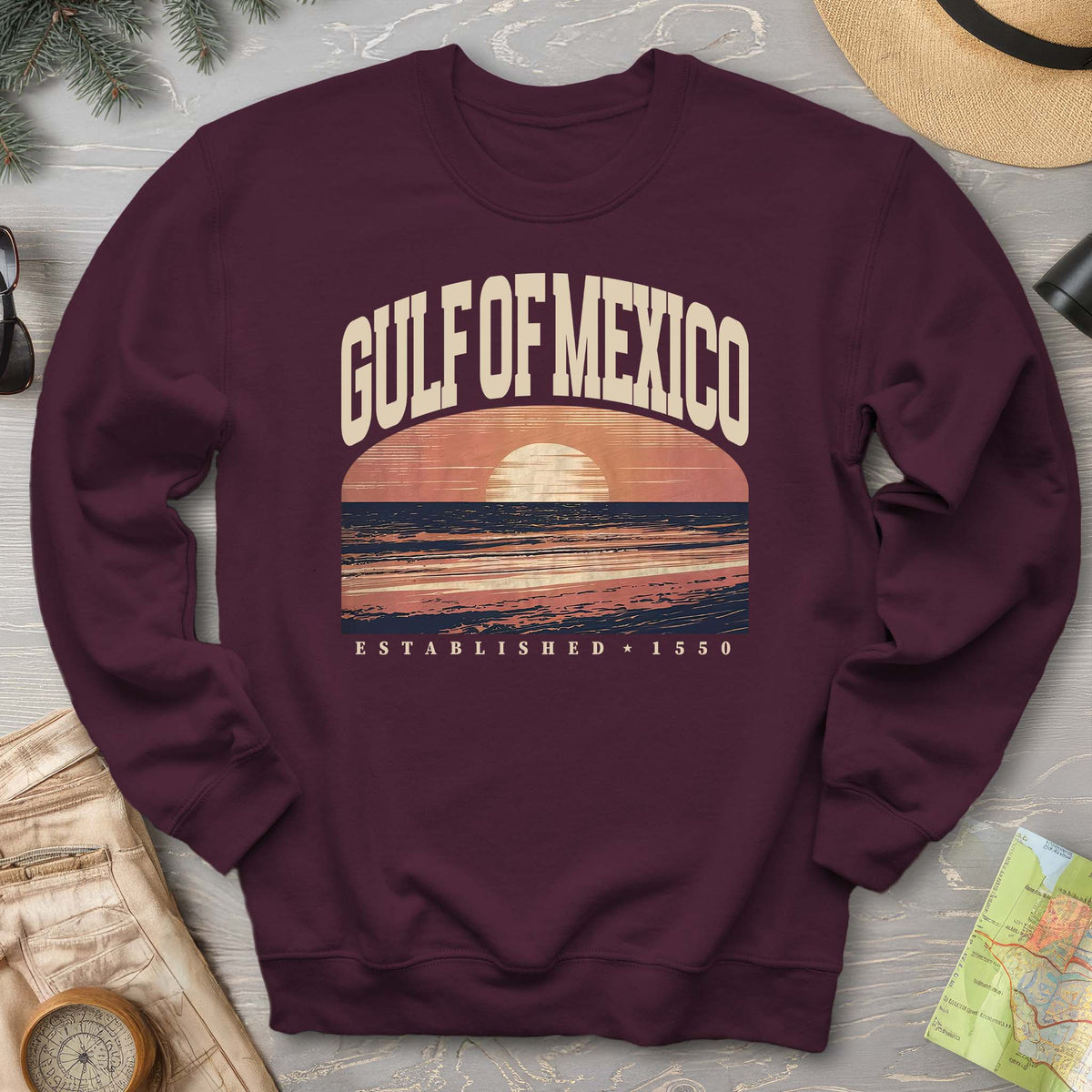 Gulf of Mexico Varsity Sunset Sweatshirt