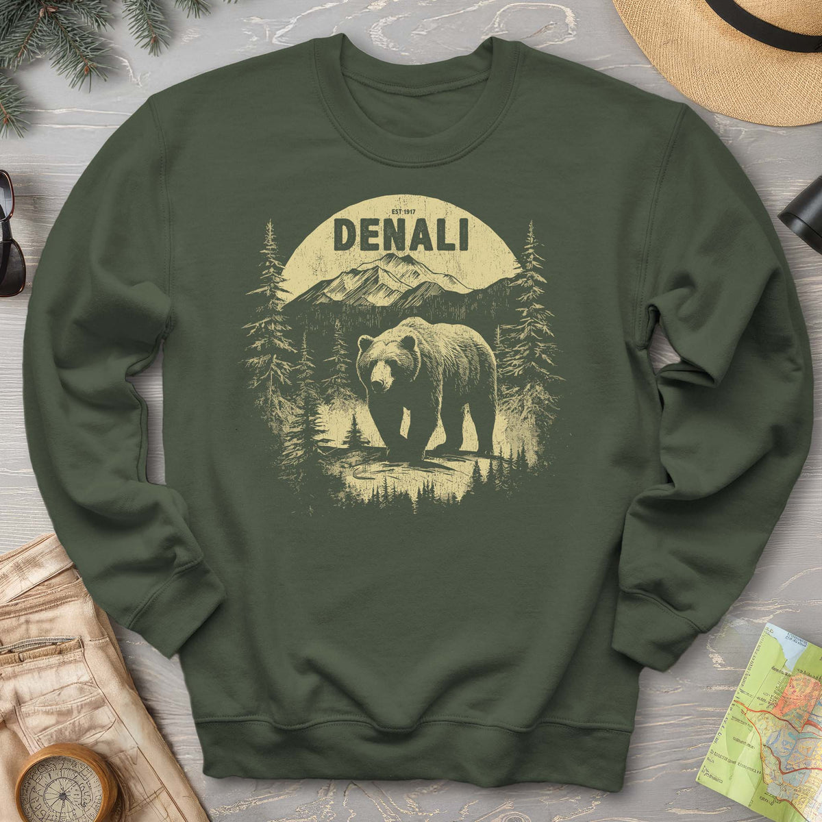 Denali National Park Grizzly Bear Sweatshirt