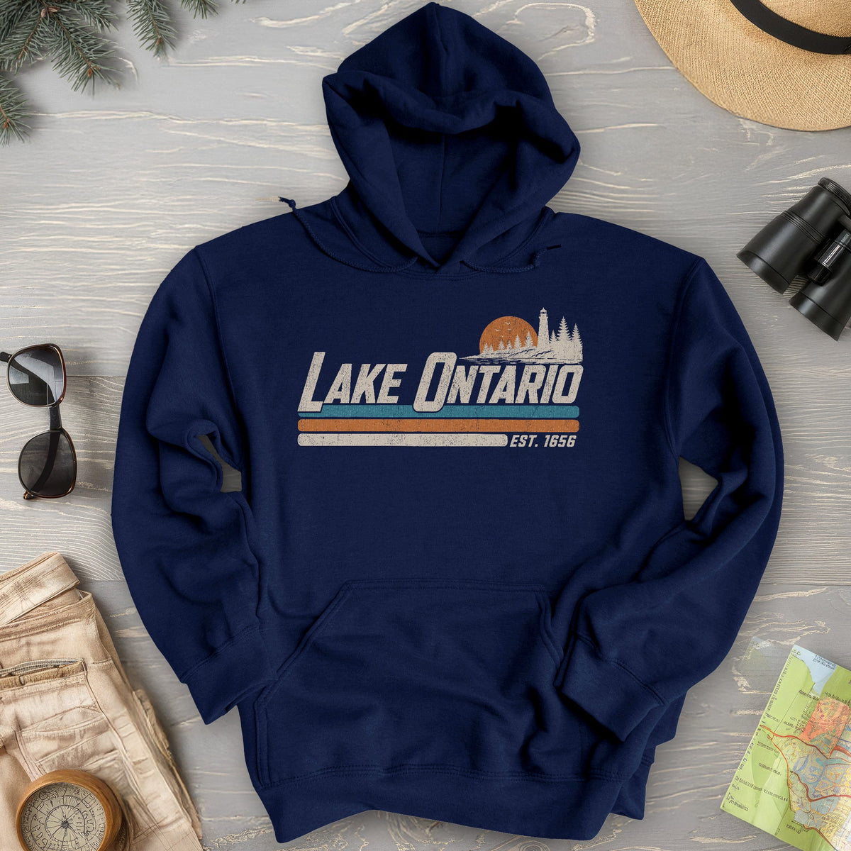 Lake Ontario Retro Stripe Hoodie