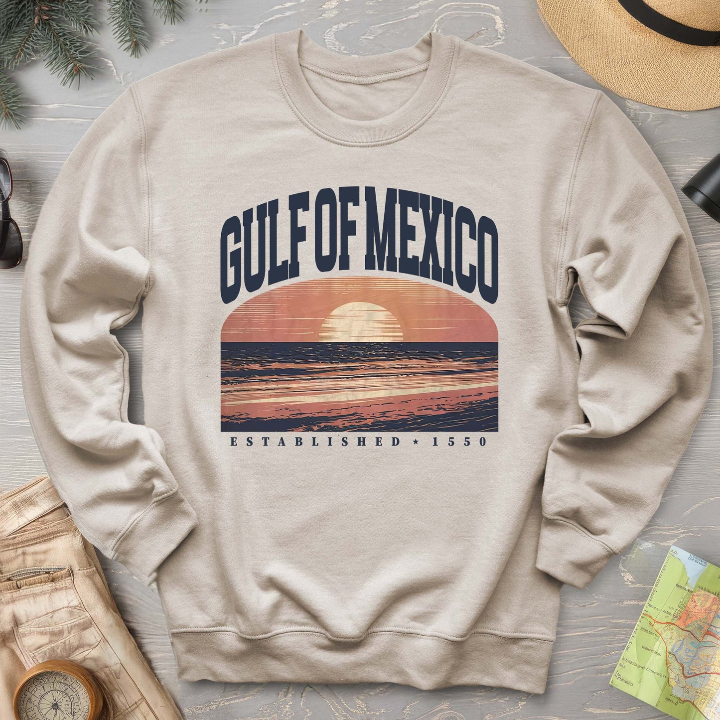 Gulf of Mexico Varsity Sunset Sweatshirt
