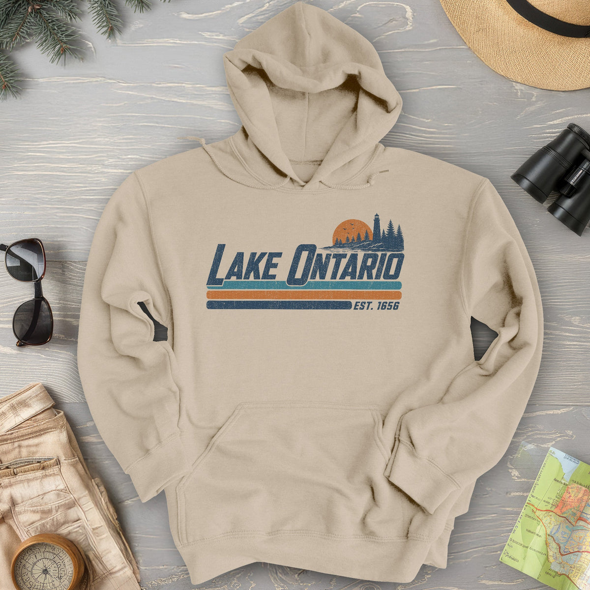 Lake Ontario Retro Stripe Hoodie