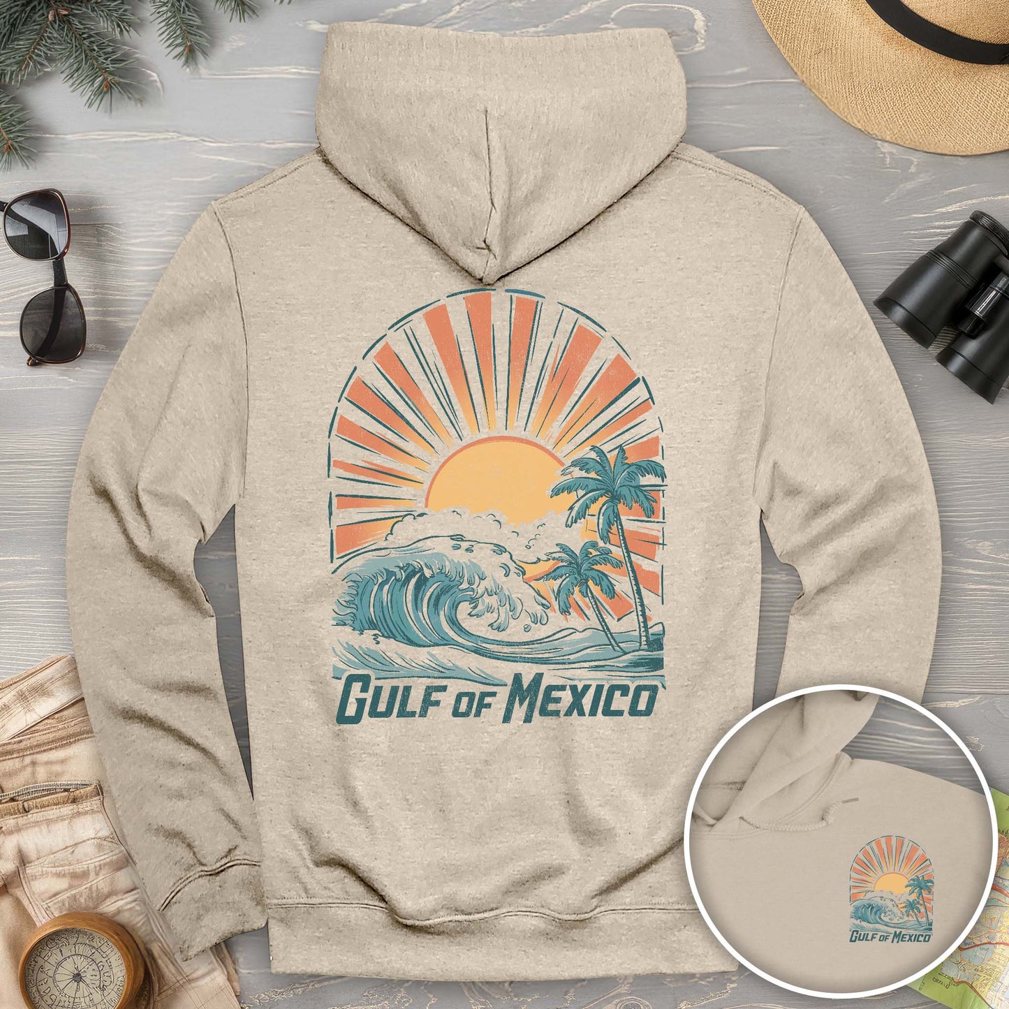 Gulf of Mexico "Sunny Vibes" Front/Back Print Hoodie