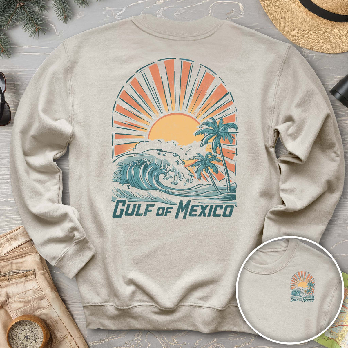 Gulf of Mexico "Sunny Vibes" Front/Back Print Sweatshirt