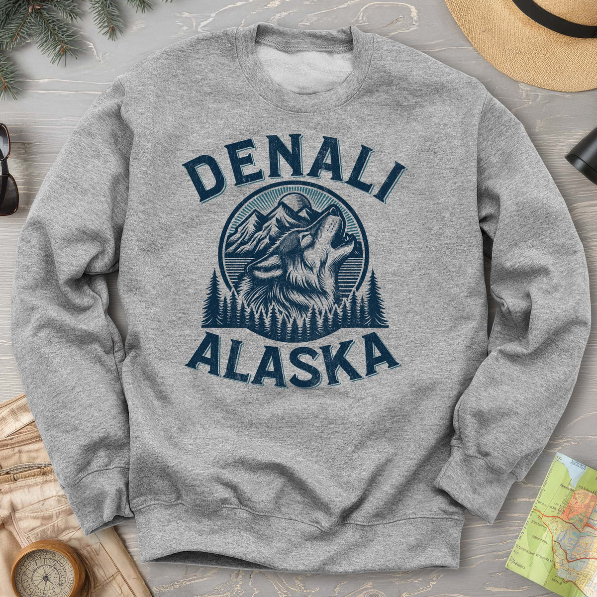 Denali National Park "Vintage Wolf" Sweatshirt