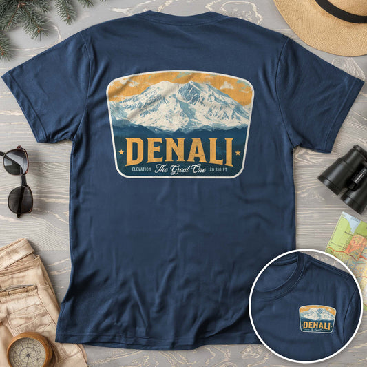 Denali "The Great One" Vintage Badge Front/Back Print T-Shirt