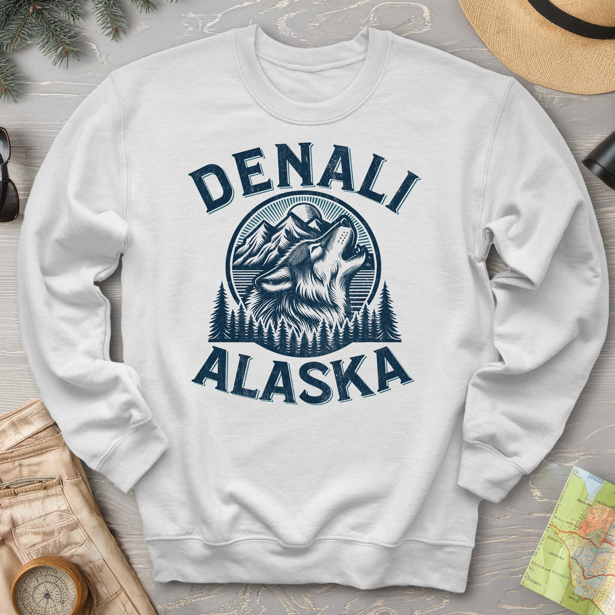 Denali National Park "Vintage Wolf" Sweatshirt