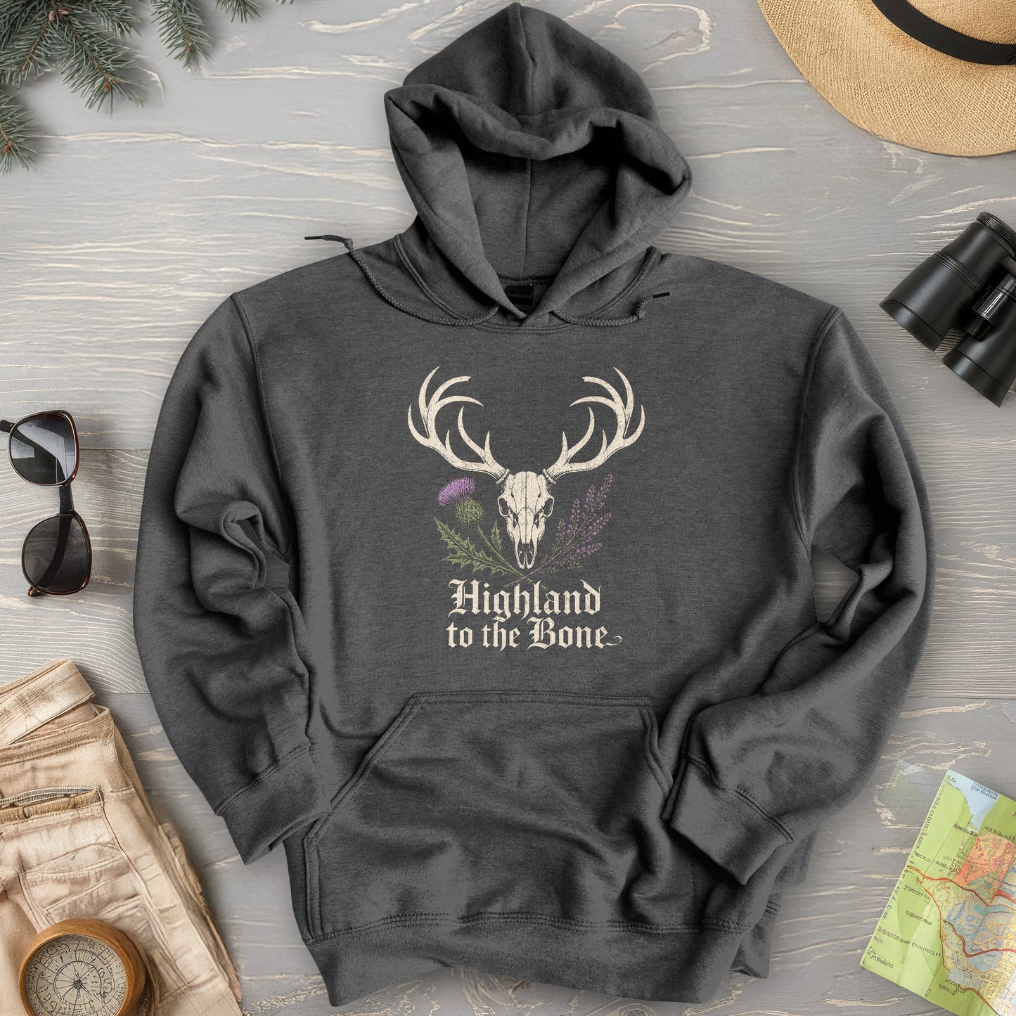 Highland Stag Skull Hoodie