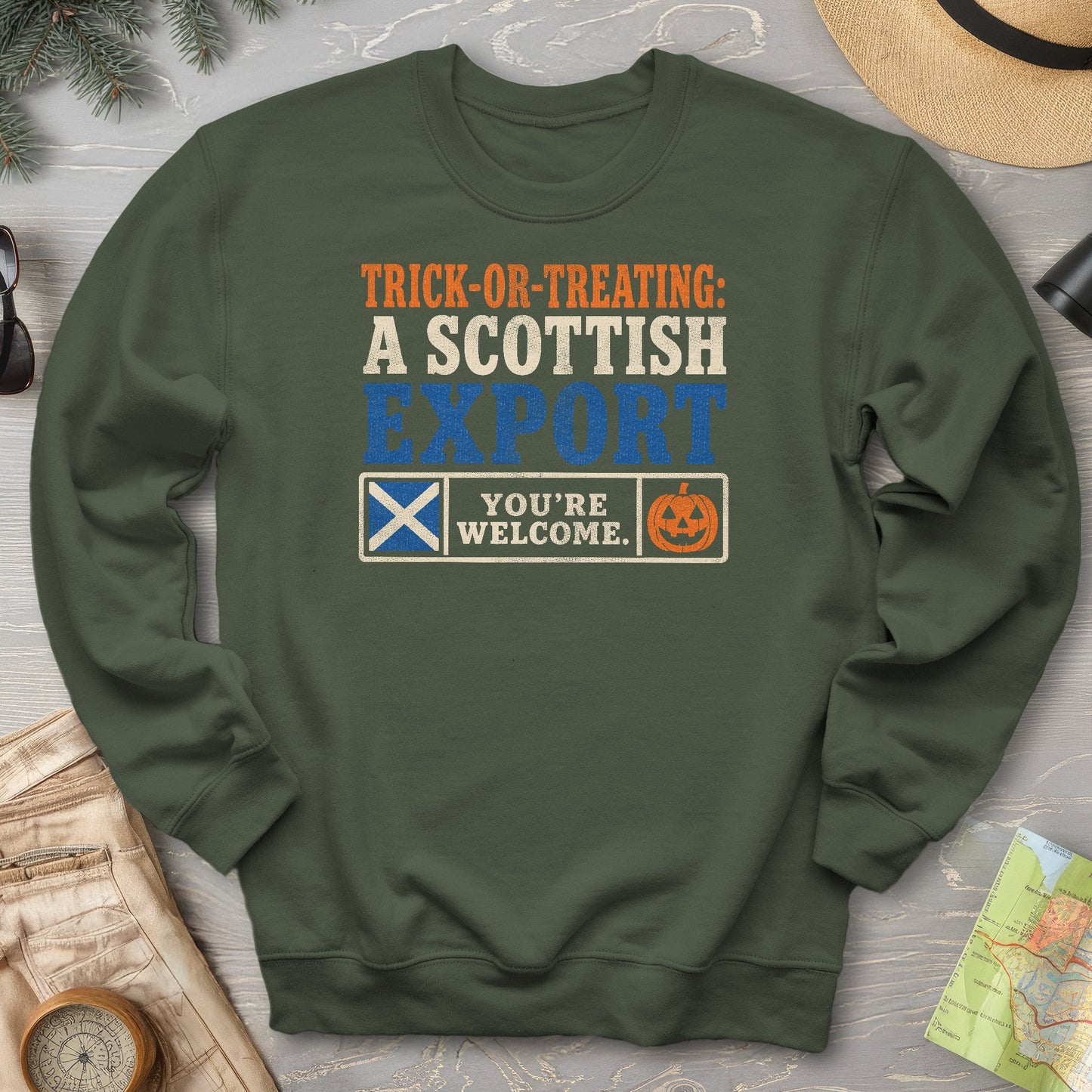 Trick Or Treat Scottish Sweatshirt