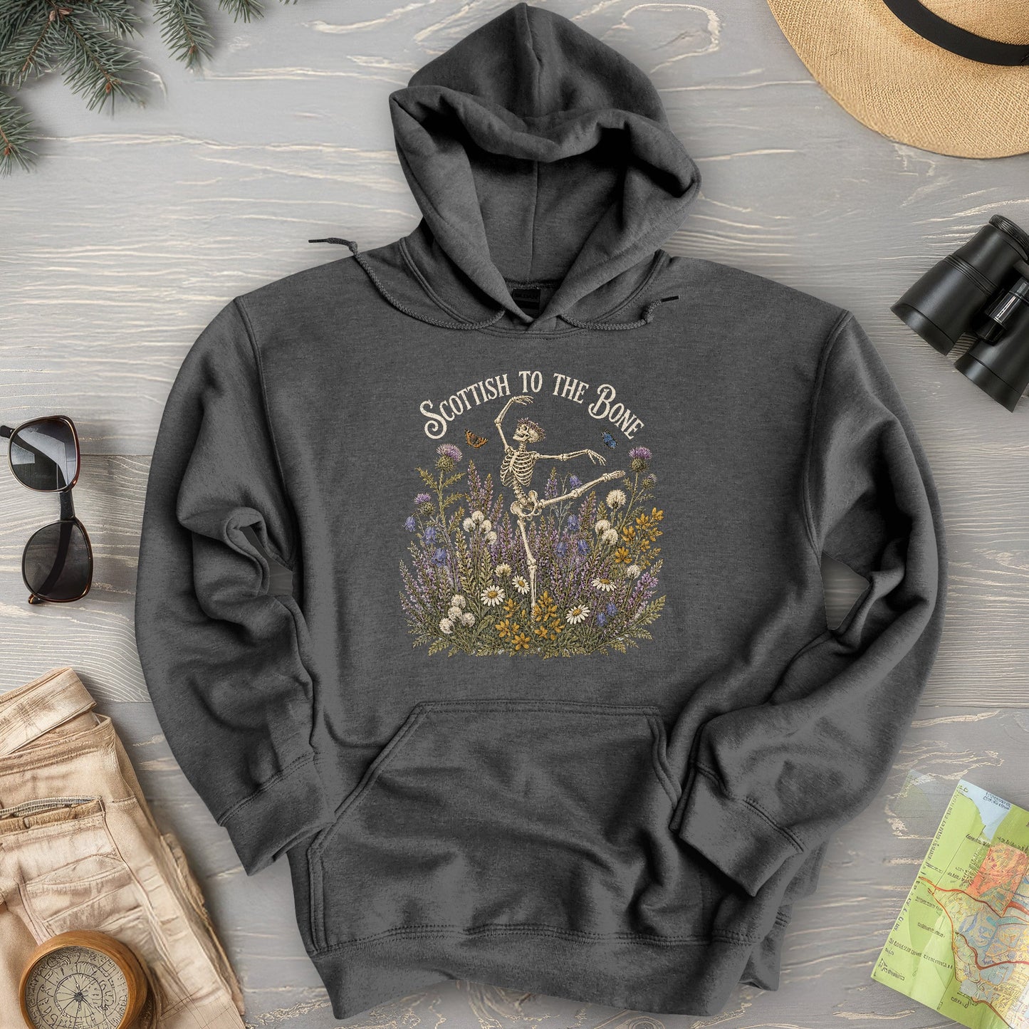 Scottish Floral Bone Hoodie