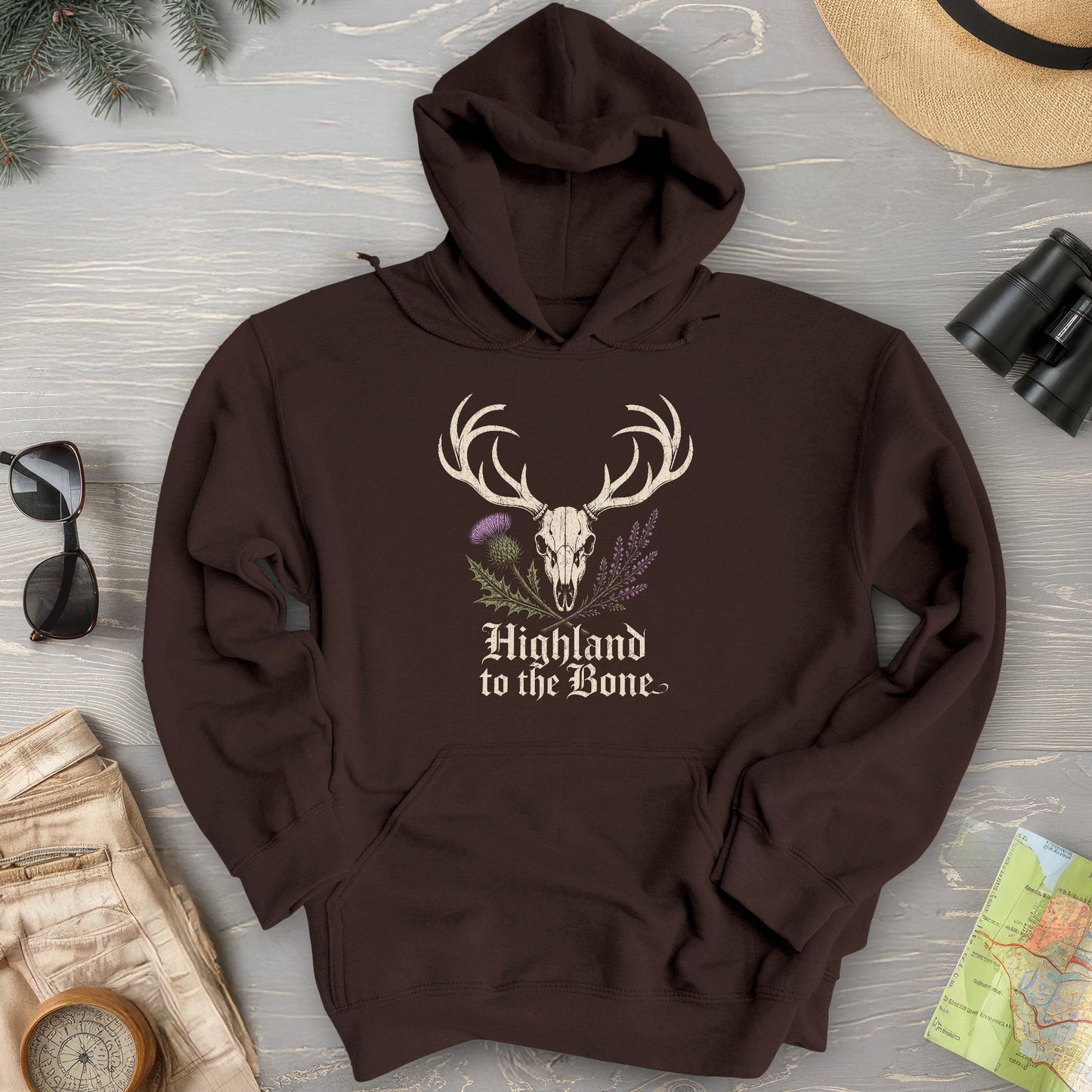 Highland Stag Skull Hoodie