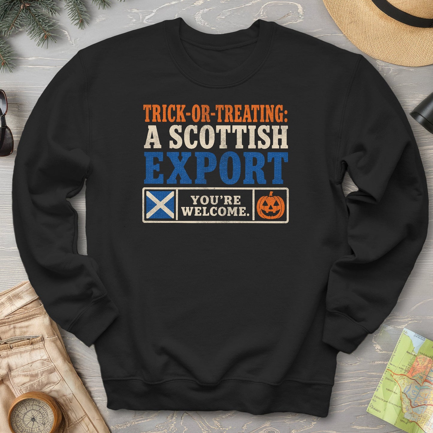 Trick Or Treat Scottish Sweatshirt