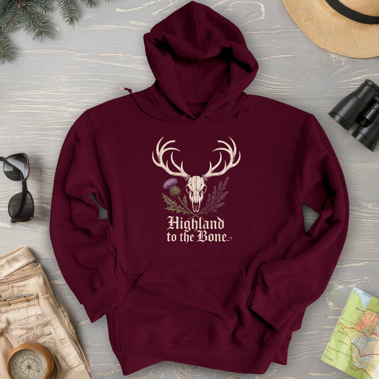 Highland Stag Skull Hoodie
