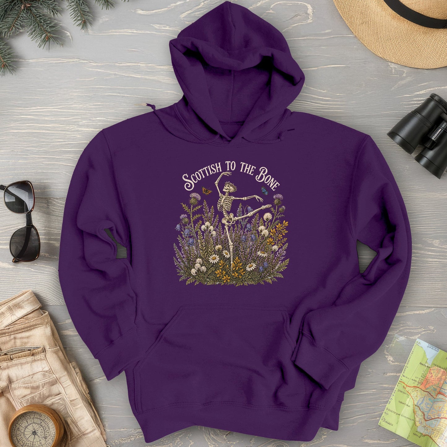 Scottish Floral Bone Hoodie