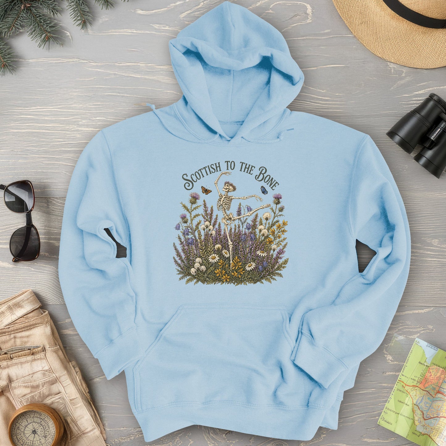 Scottish Floral Bone Hoodie