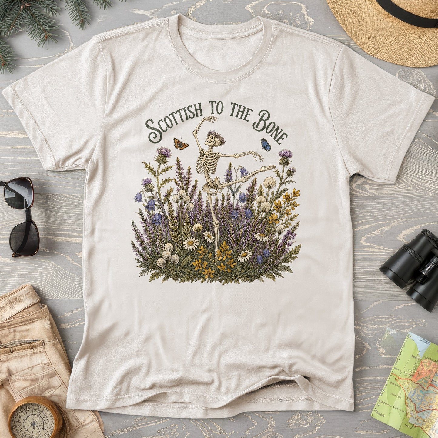 Scottish Floral Bone T-Shirt