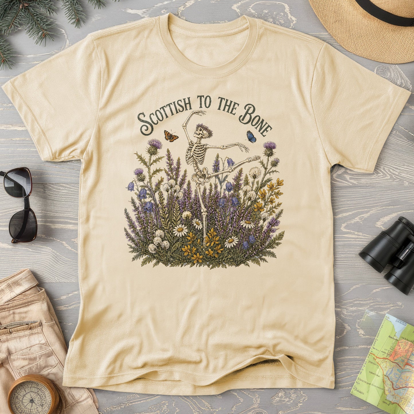 Scottish Floral Bone T-Shirt