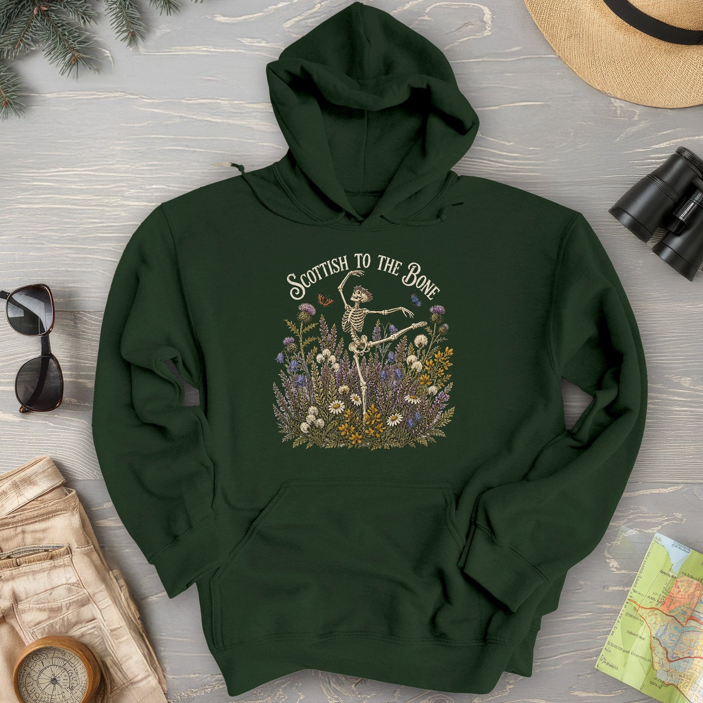 Scottish Floral Bone Hoodie