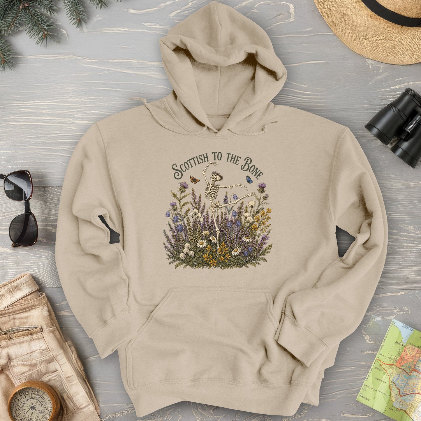 Scottish Floral Bone Hoodie