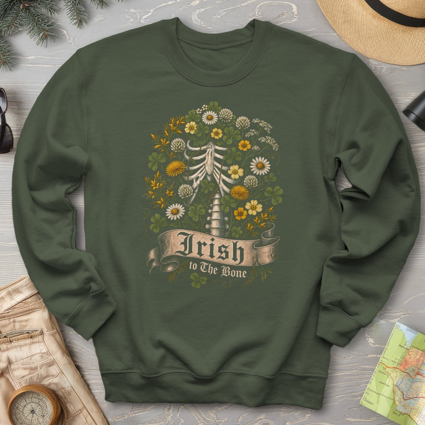 Irish To The Bone Floral Sweatshirt