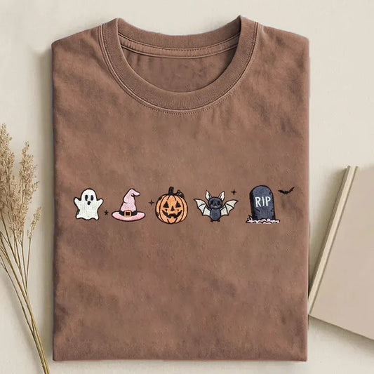 Halloween Icons Embroidered T-shirt