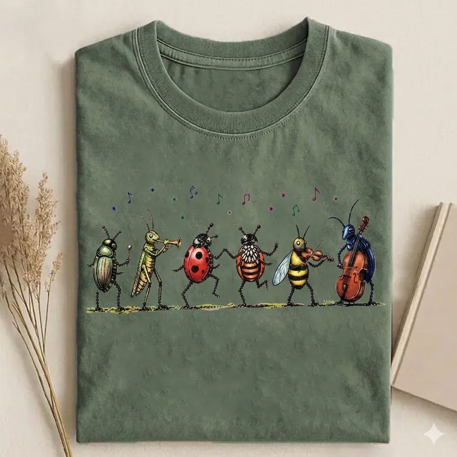 Vintage Insect Music Graphic T-shirt