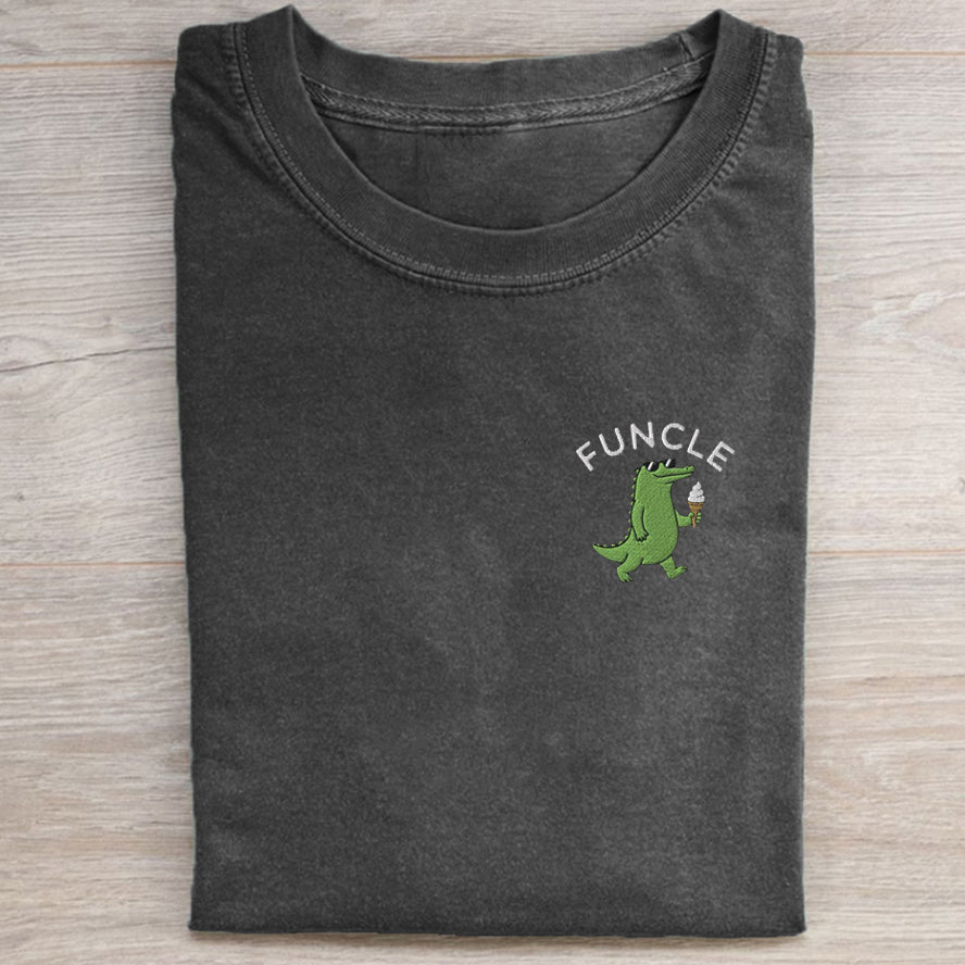 Embroidered Funny Uncle T-shirt